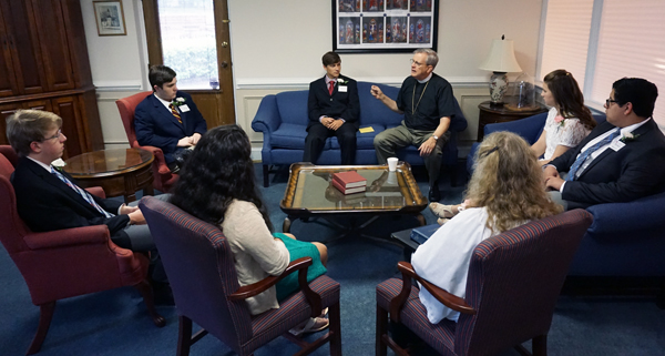 Bishop and confirmands